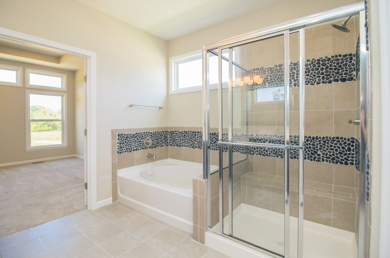 Shower with Clear Glass Panels